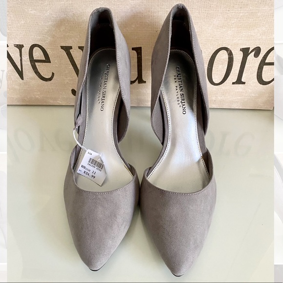 Christian Siriano Shoes - NWT Christian Siriano Grey Faux Suede Heels - 11